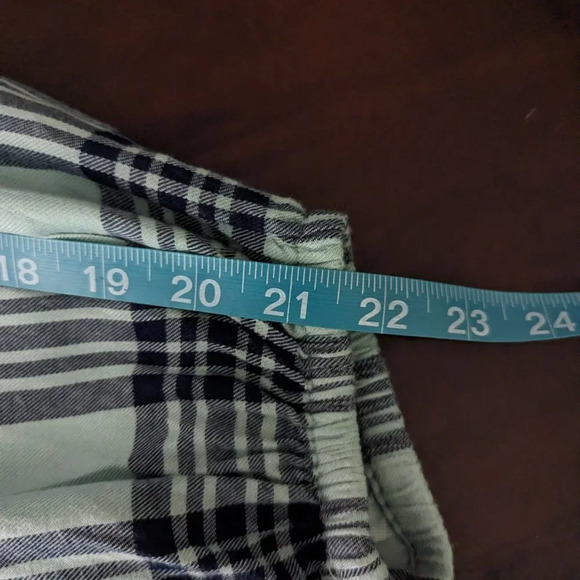 Lane Bryant Blue Plaid/Flannel Cinched Waist dress top size 14 - Picture 7 of 11